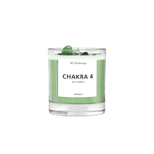 Chakra 4 Soy Candle with Aventurine Gemstones