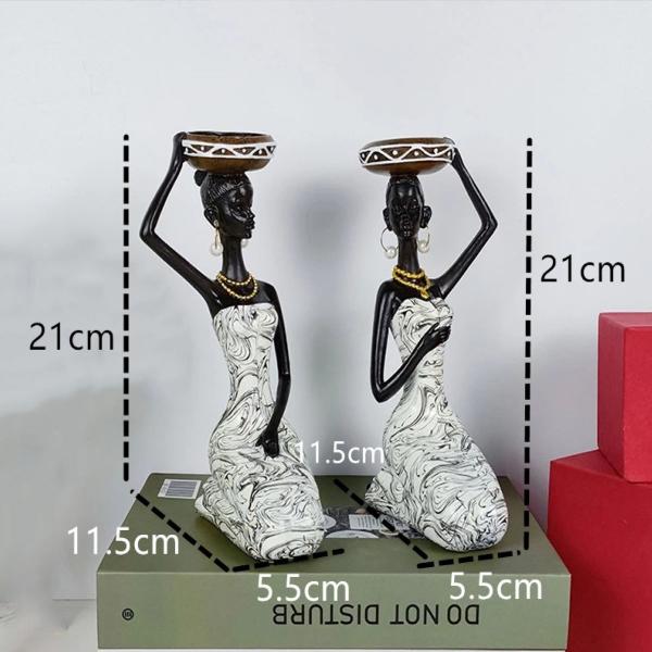 African Sculpture Candleholder for Home Decor