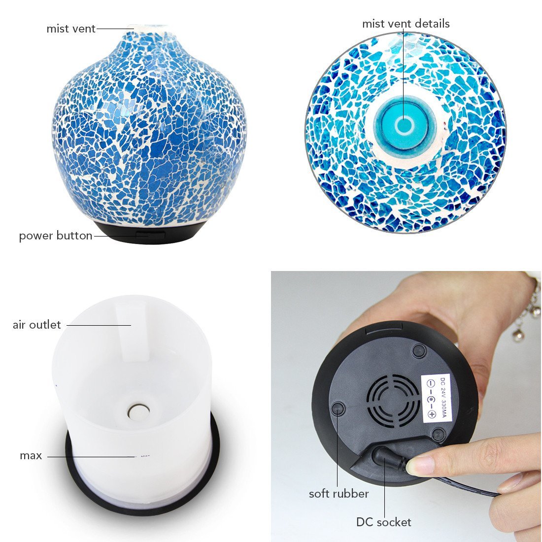 Glass Aroma Diffuser With Crack Design