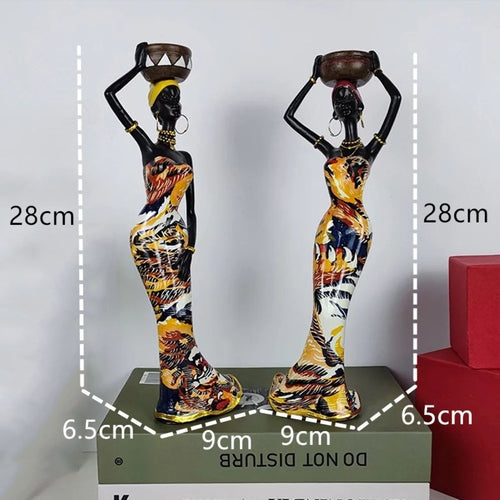 African Sculpture Candleholder for Home Decor