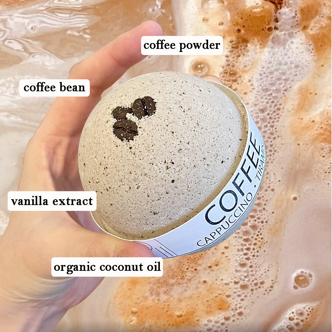 Cappuccino and Coffee Bean Bath Bomb - 8 oz